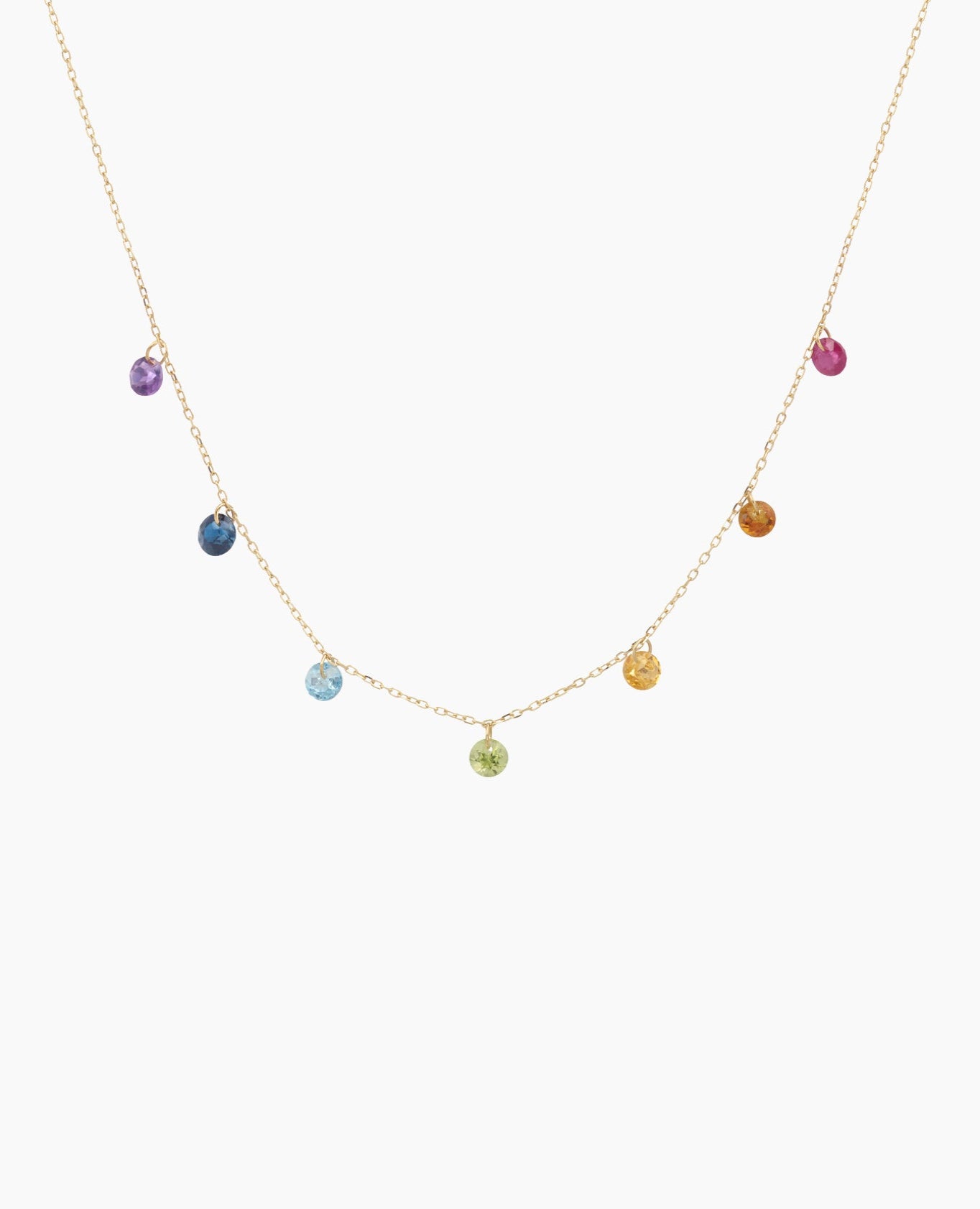 Seven Hanging Chakras Necklace