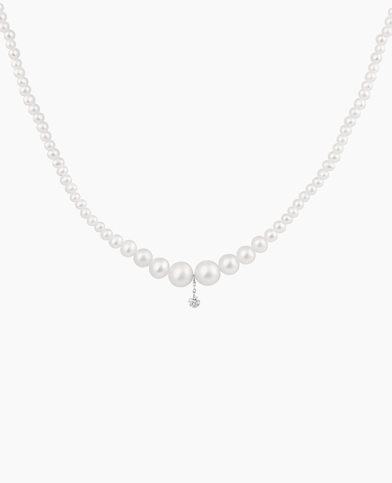 Collier Aphrodite dégradé pleine perle un diamant
