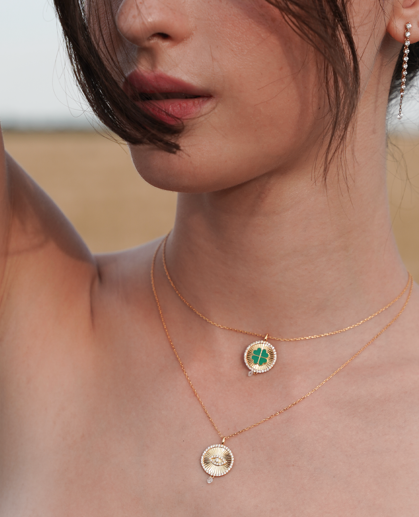 Collier Porte Bonheur Trèfle vert