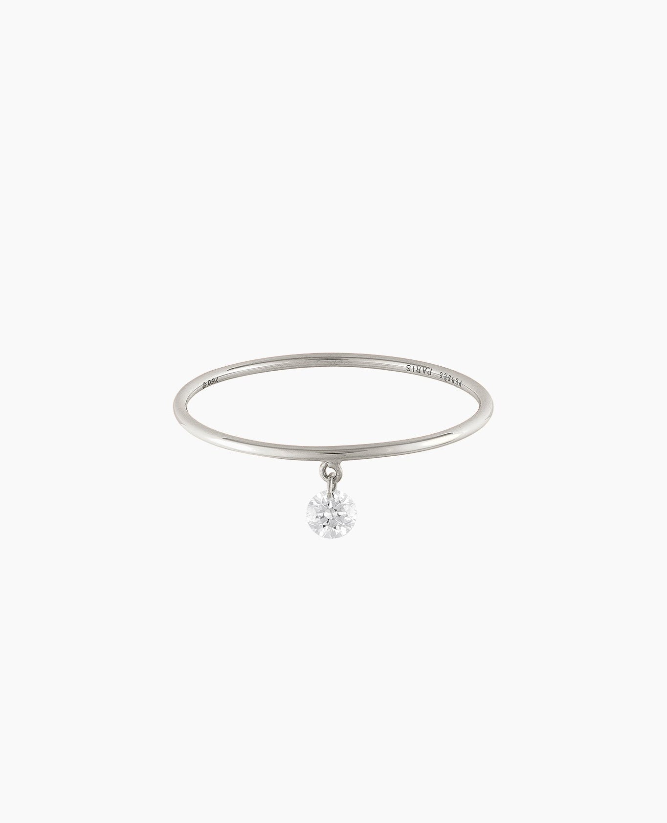 Bague anneau minimaliste Danaé en or blanc 18 carats avec diamant 0,05 ct – Bijou chic