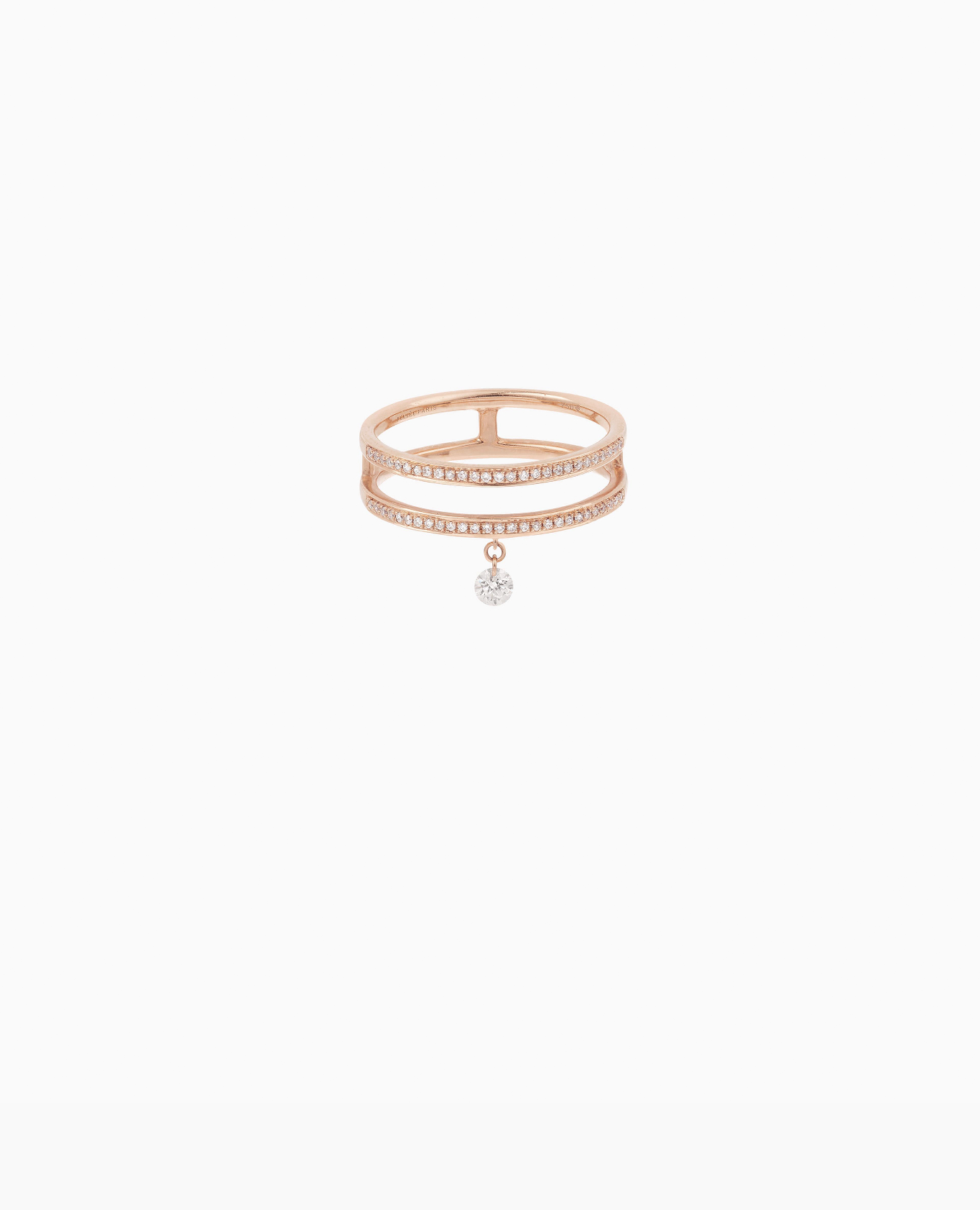 Bague Zeus double pavée un diamant