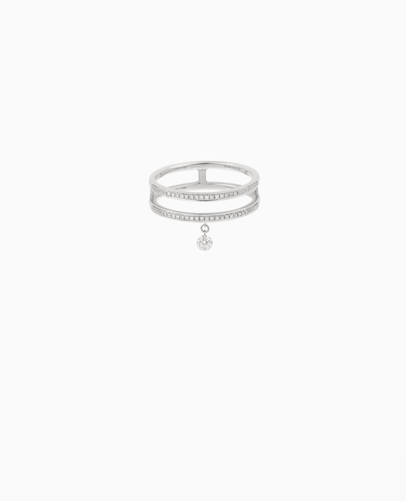 Bague Zeus double pavée un diamant