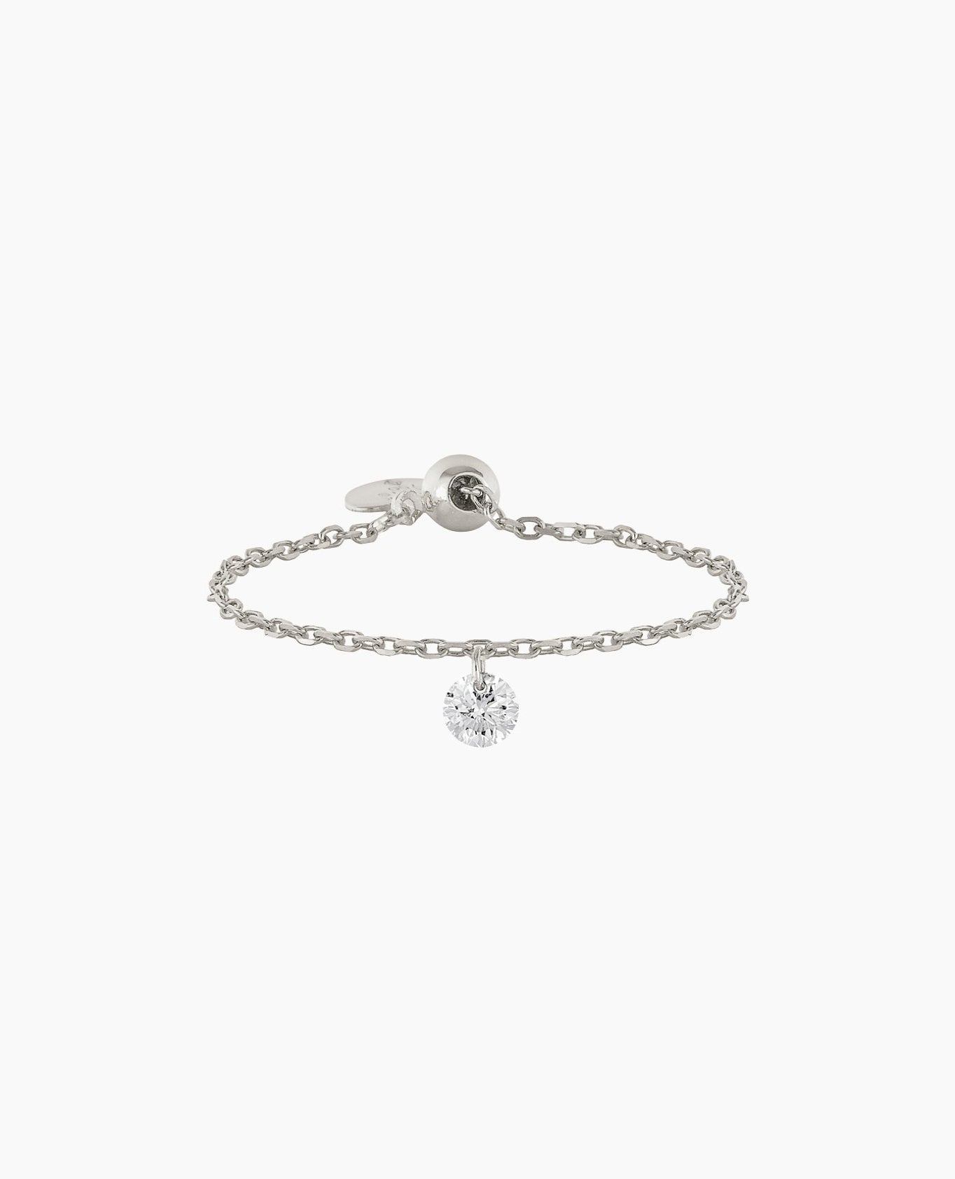 Bague minimaliste Danaé en or blanc 18 carats avec diamant 0,05 ct – Bijou raffiné