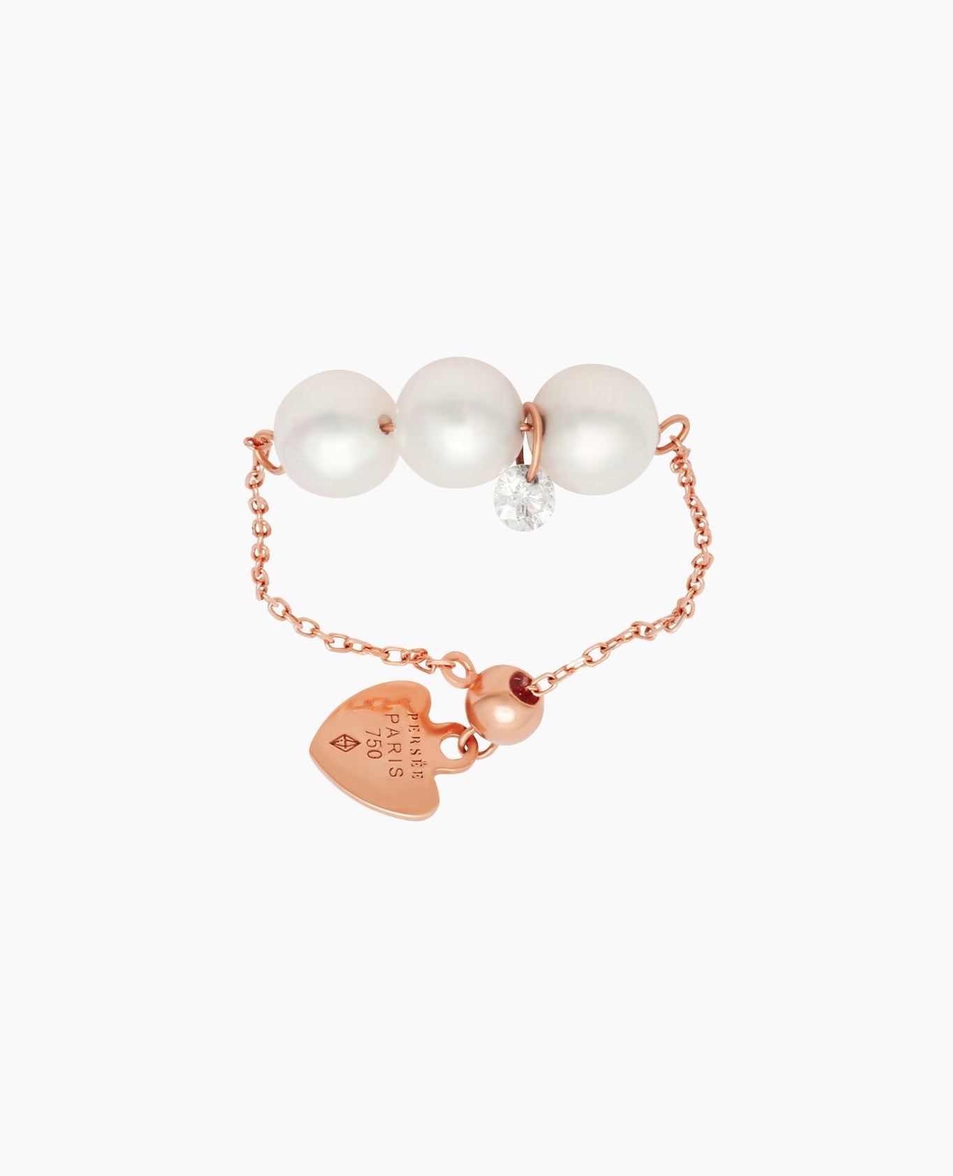 Bague Perlée trois perles Rose