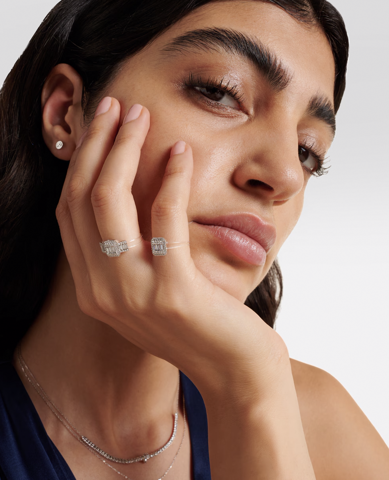 Bague Floating Triple Baguette diamants