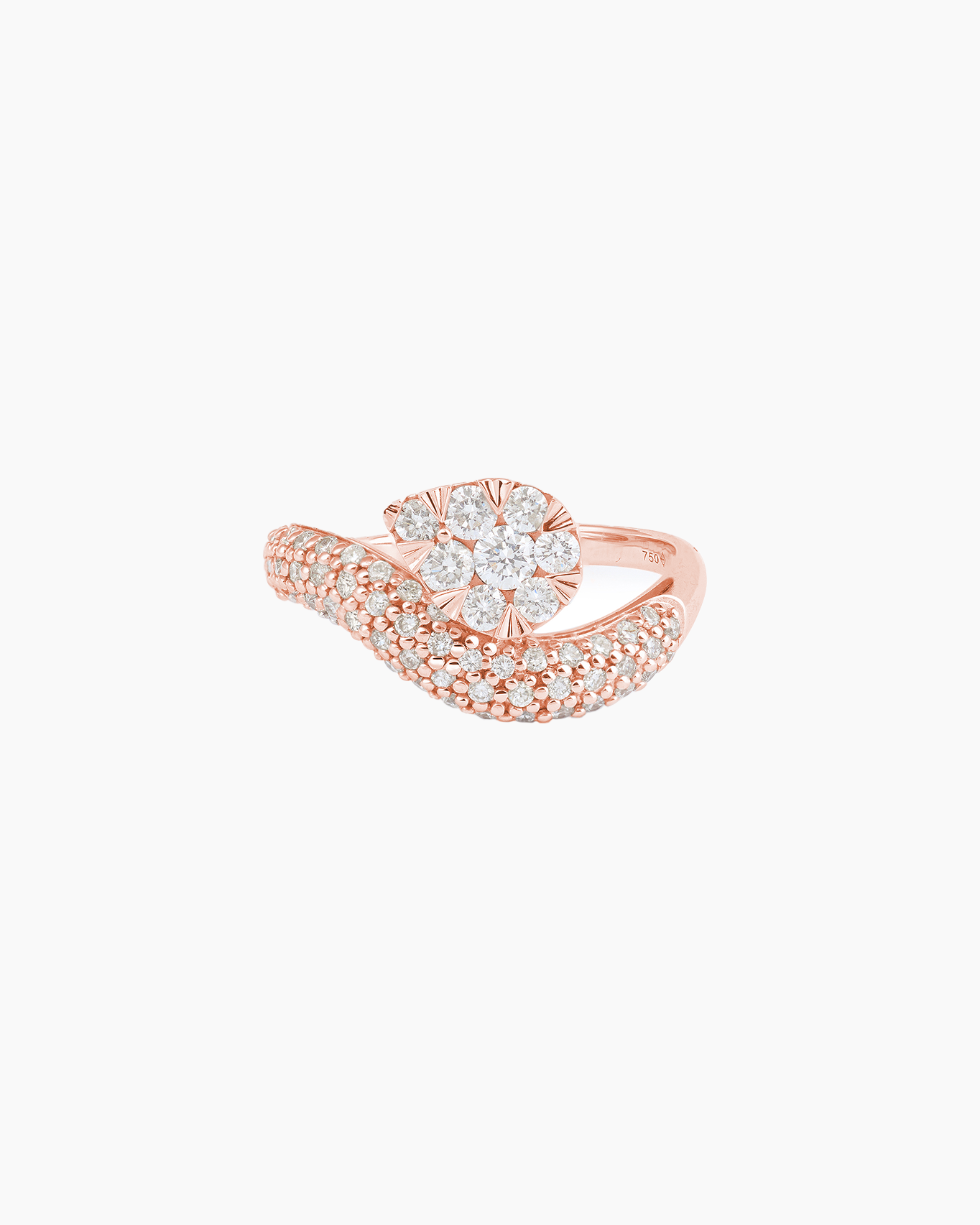 Bague Wave pavée Floating poire