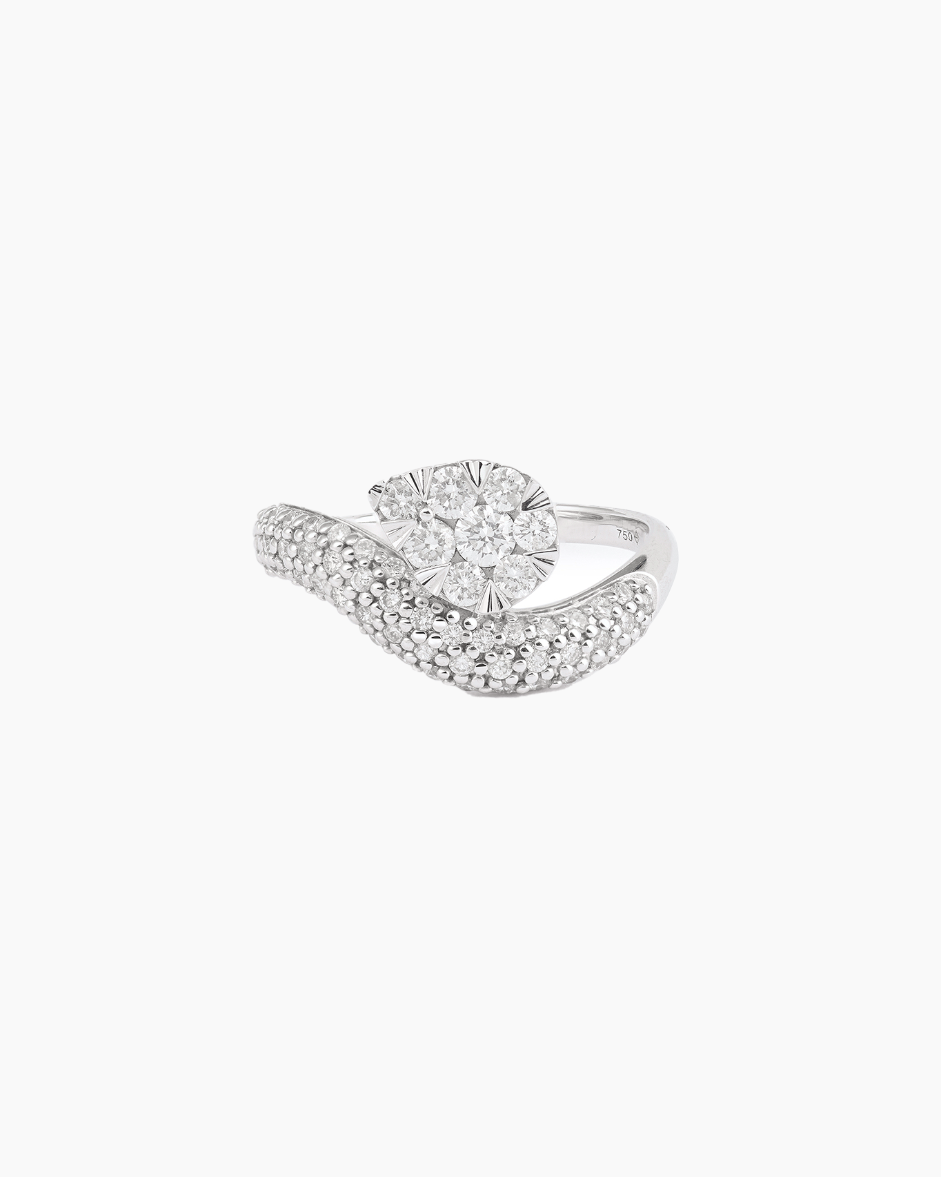 Bague Wave pavée Floating poire