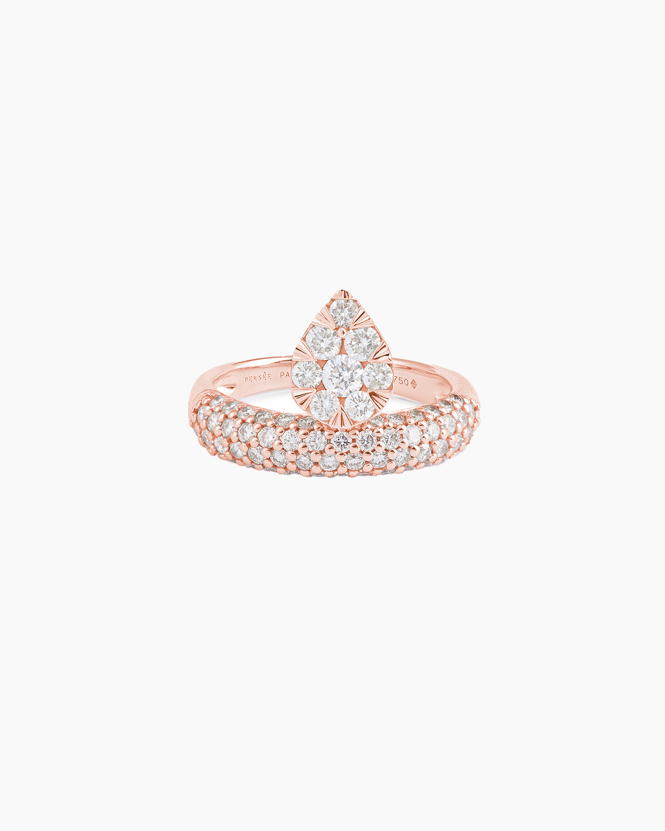 Bague Wave pavée Floating poire