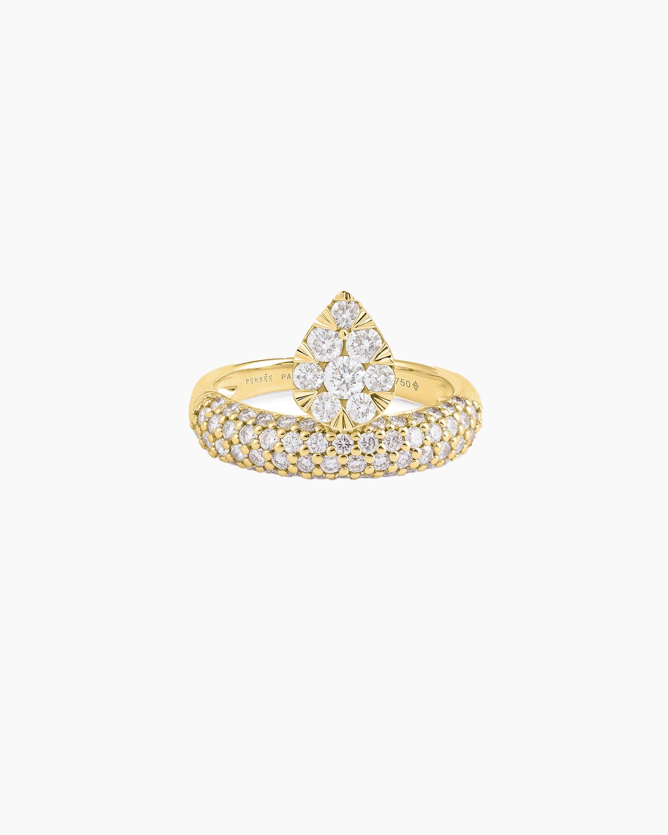 Bague Wave pavée Floating poire