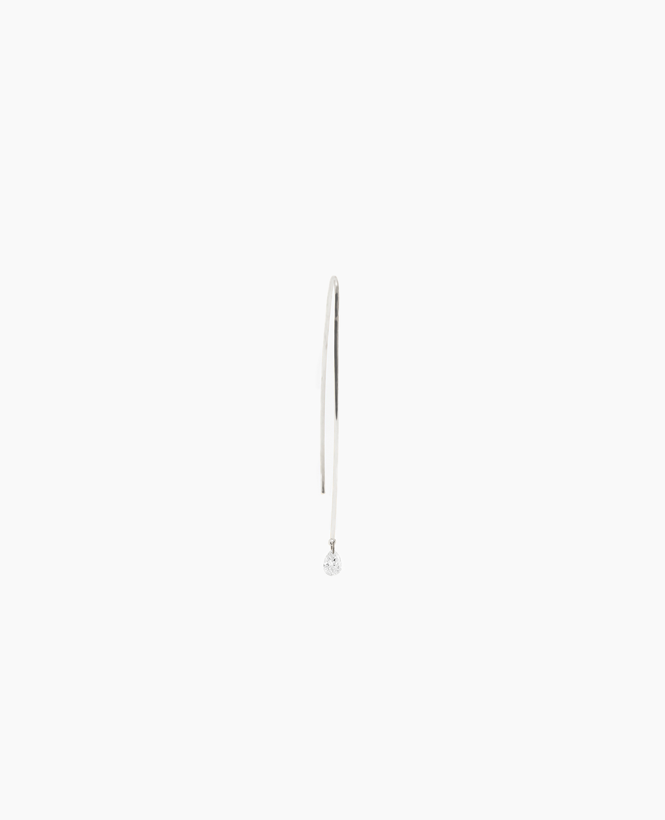Gold bar earring with a diamond