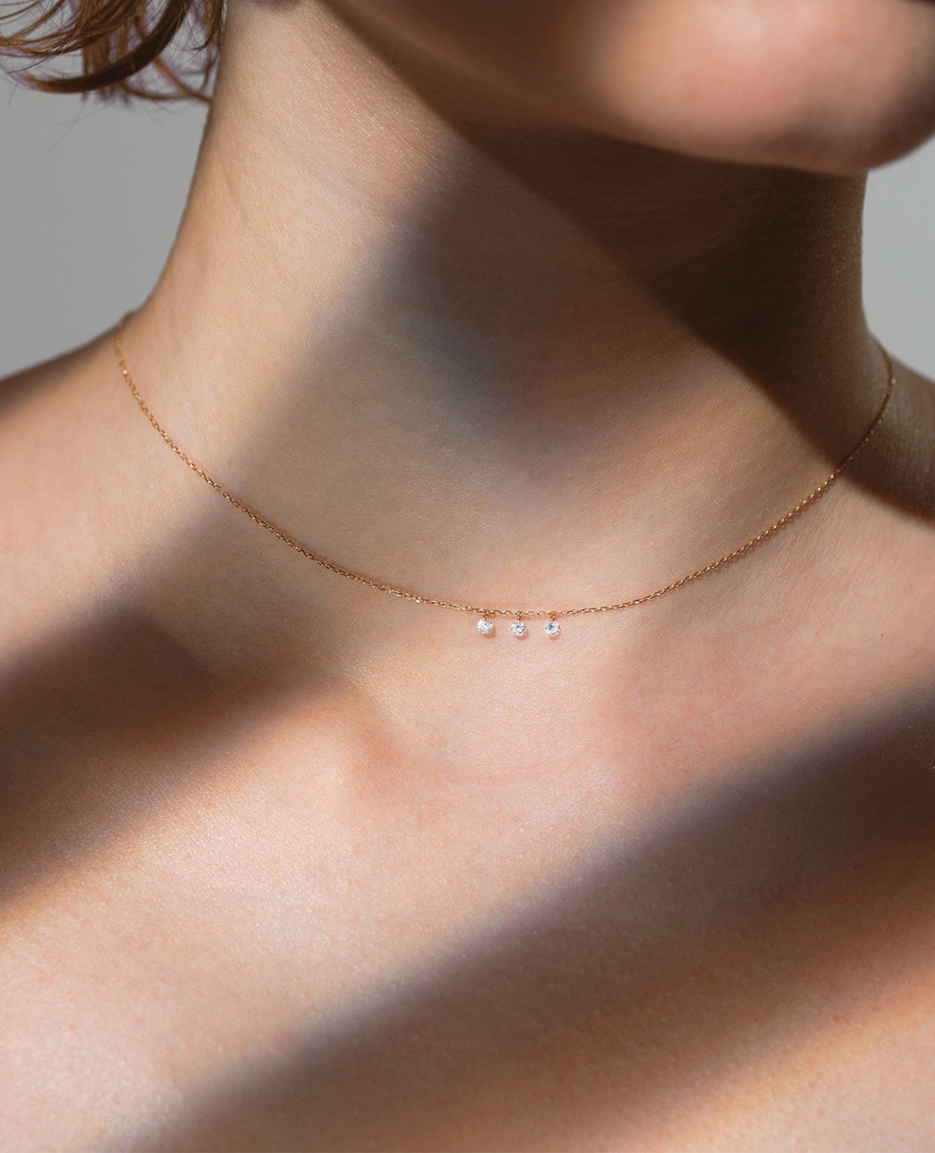 Mini Danaé three diamond necklace 0.14