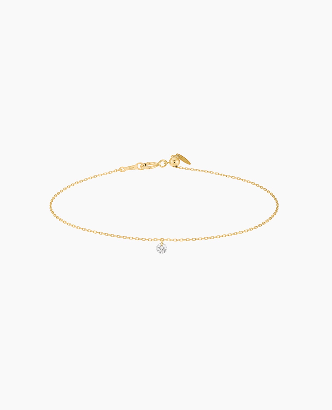 Bracelet Danaé en or jaune 18 carats avec diamant percé 0.05 carats – Bijou minimaliste femme