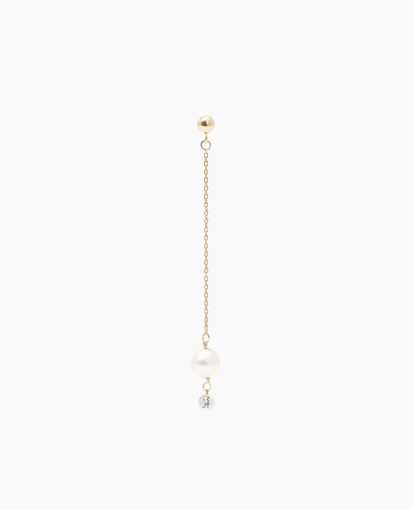 Boucle d'oreille longue Perlée