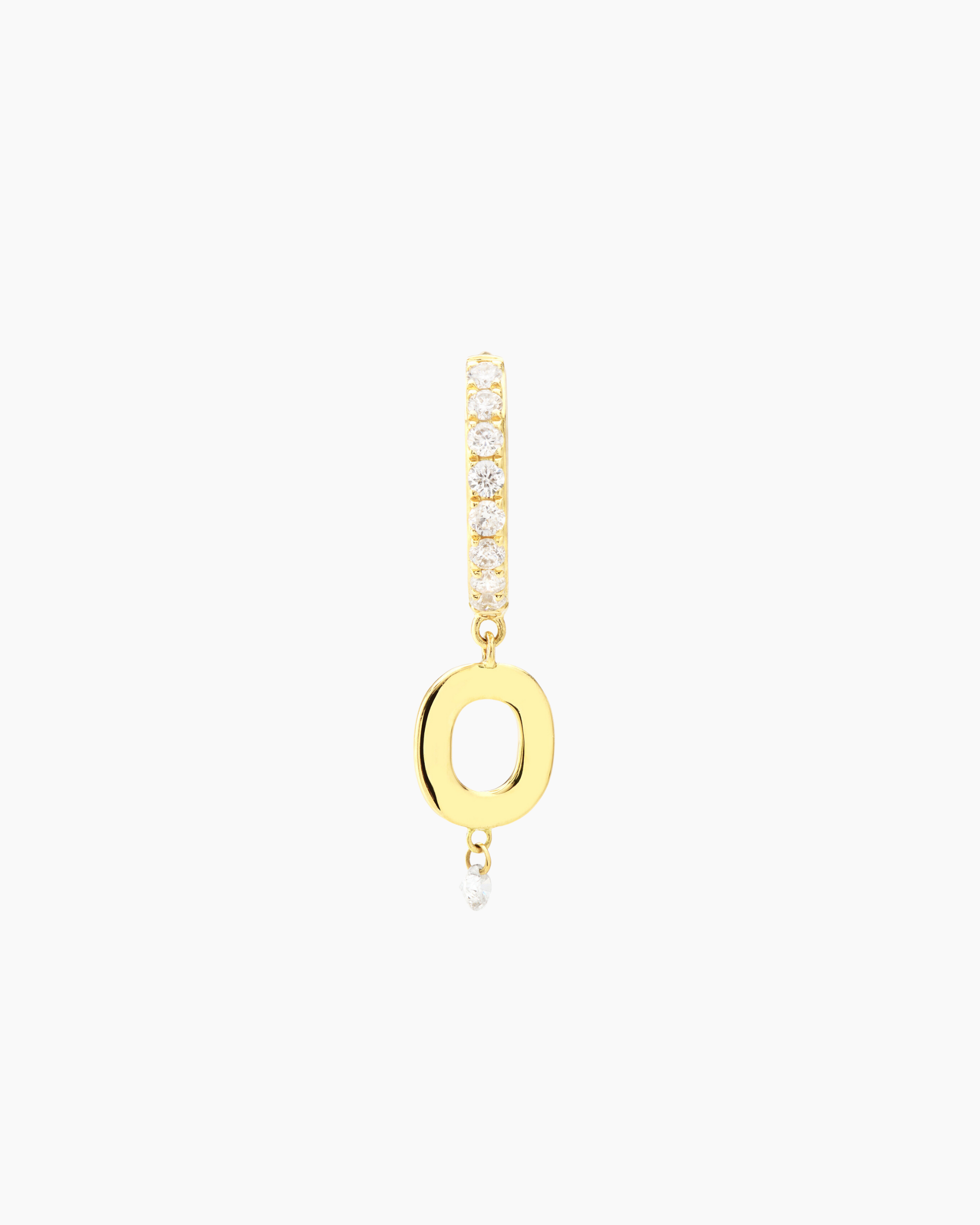 Piercing Alphabet hoop pavé or jaune
