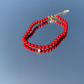Bracelet Semi Precious 68 corail rouge or Jaune