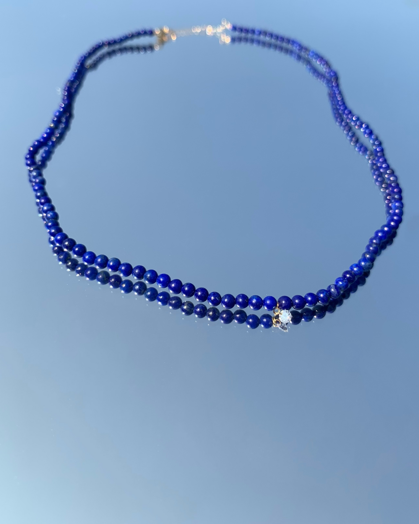 Collier Semi Precious 132 lapis lazuli or Jaune