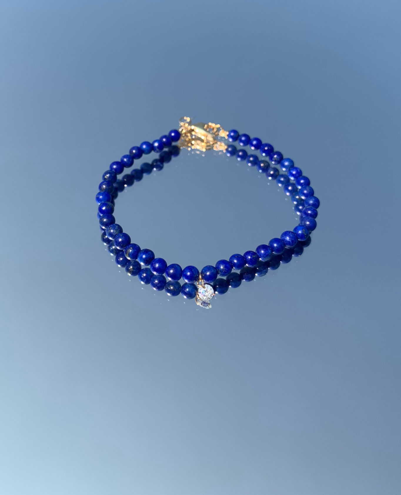 Bracelet Semi Precious 69 lapis lazuli or Jaune