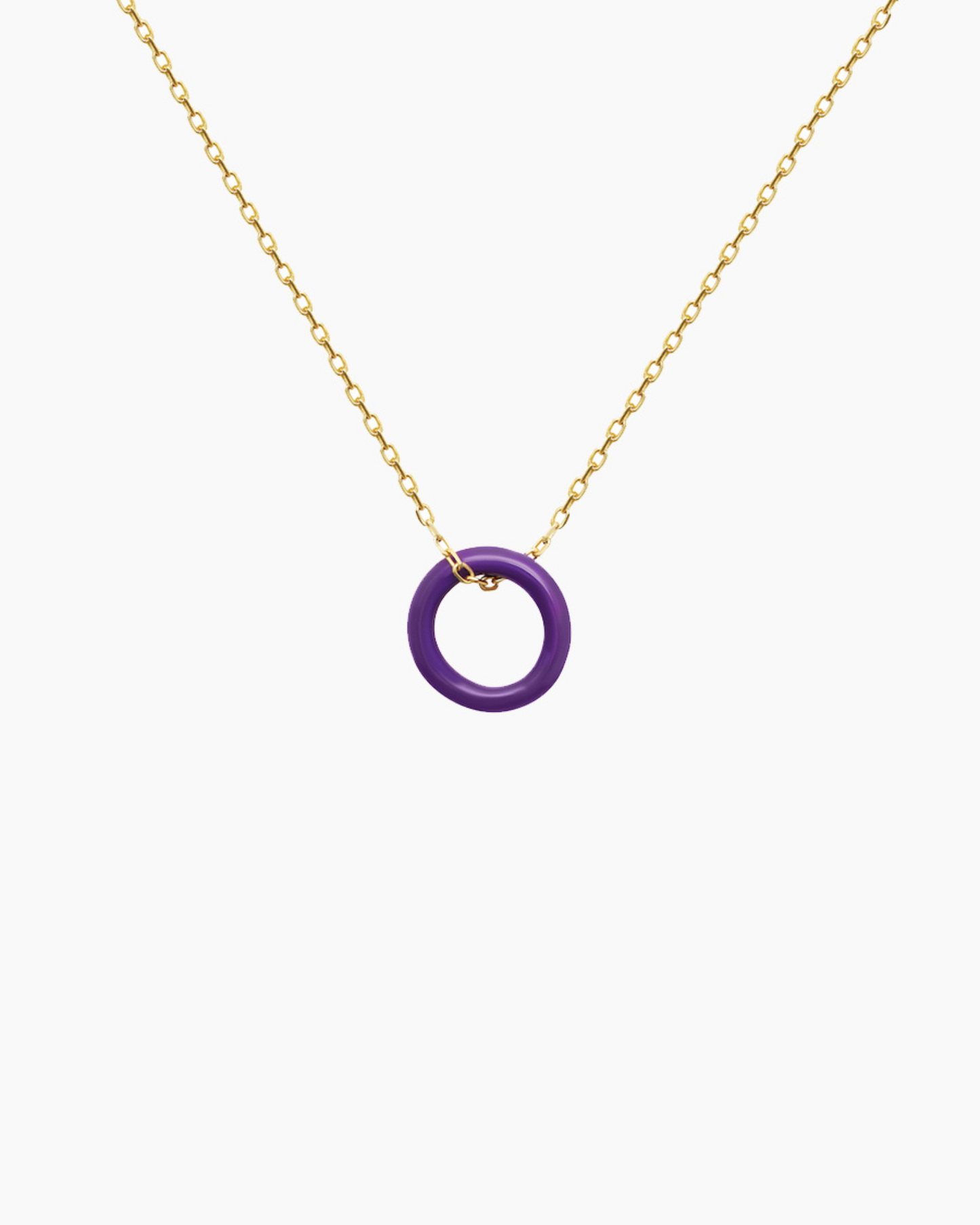 Collier Enamel cercle violet