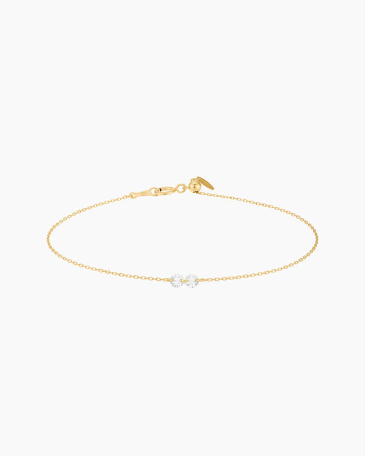 Bracelet Danaé deux diamants ligne
