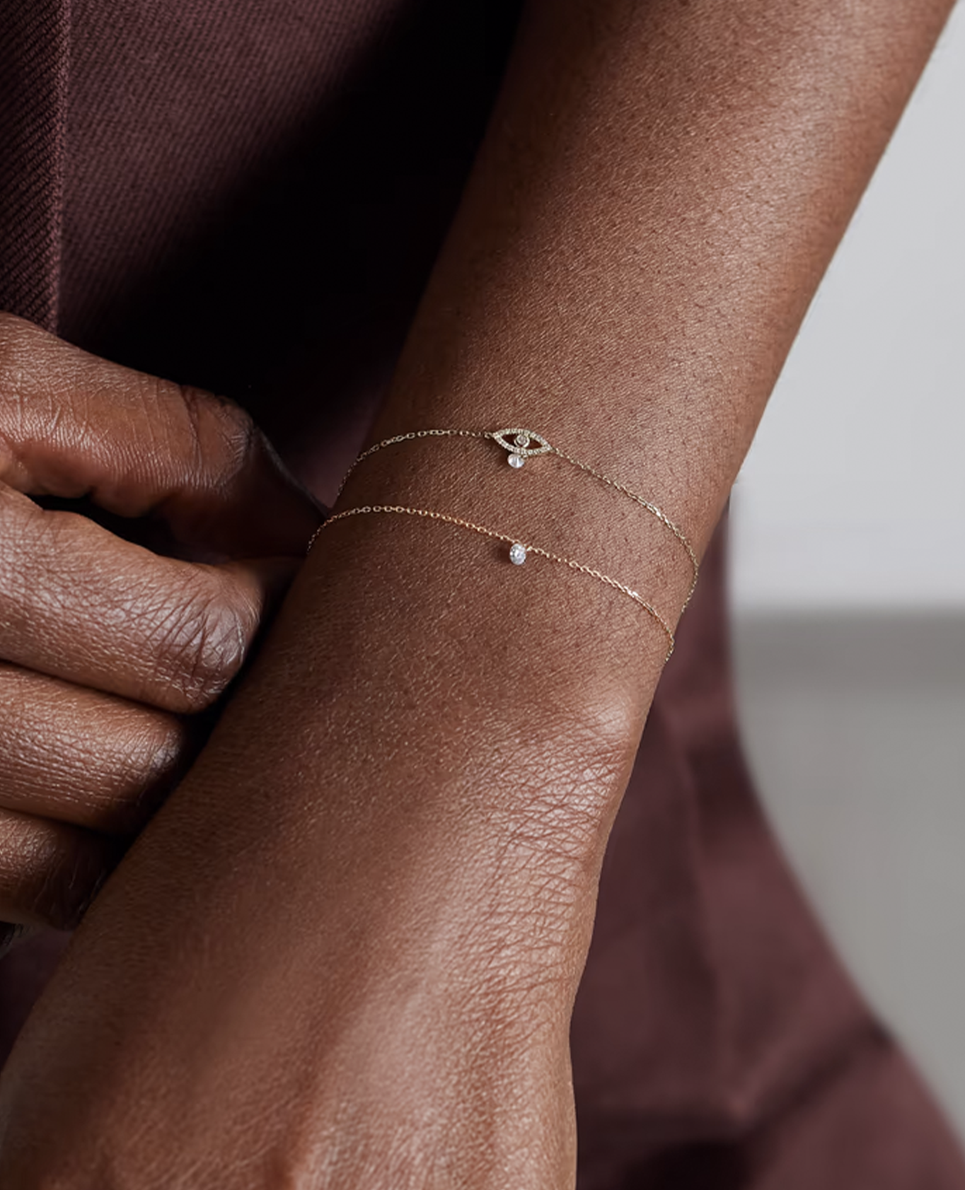 Bracelet minimaliste Danaé en or blanc 18k et diamant naturel – Joaillerie contemporaine