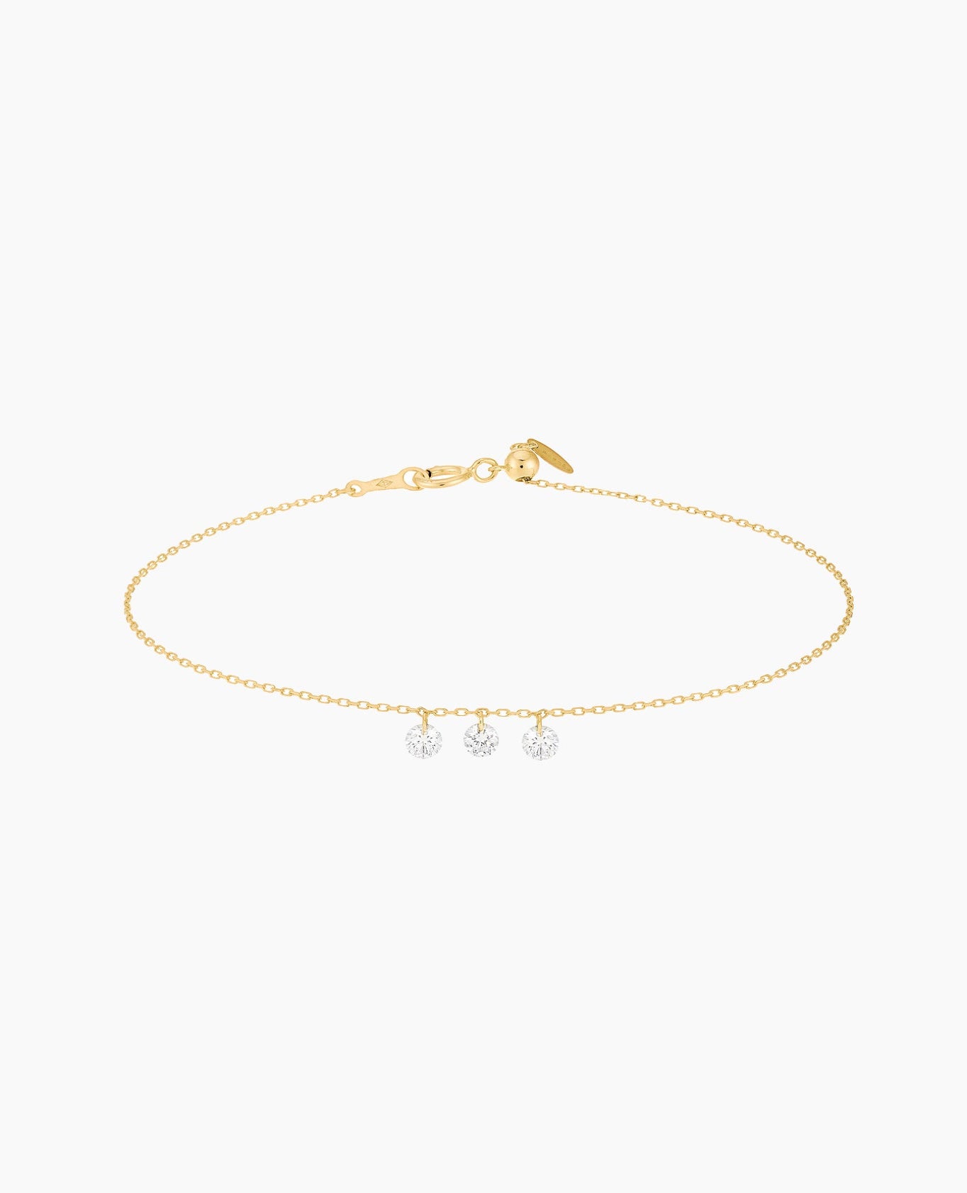 Bracelet Danaé trois diamant suspendus Jaune