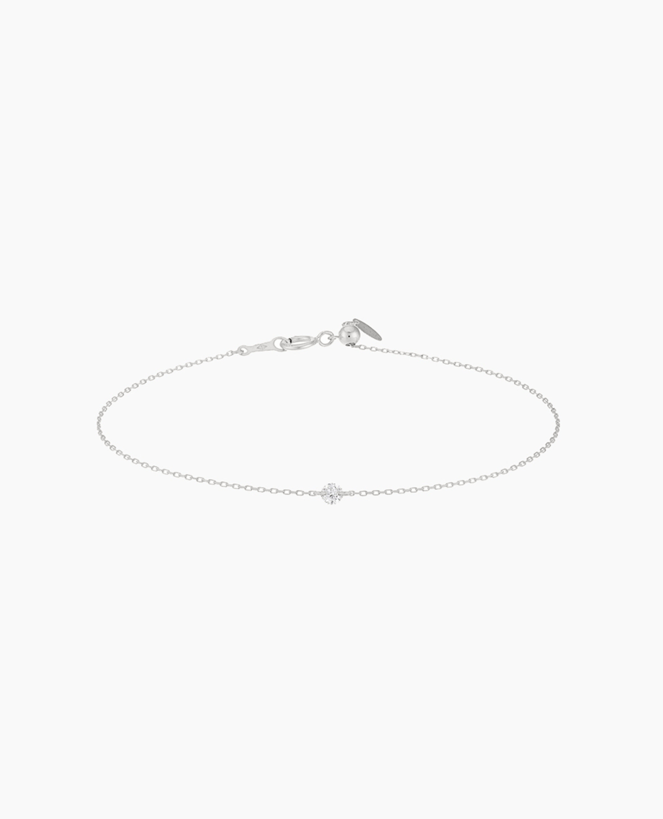 Bracelet minimaliste Danaé en or blanc 18k et diamant naturel – Joaillerie contemporaine