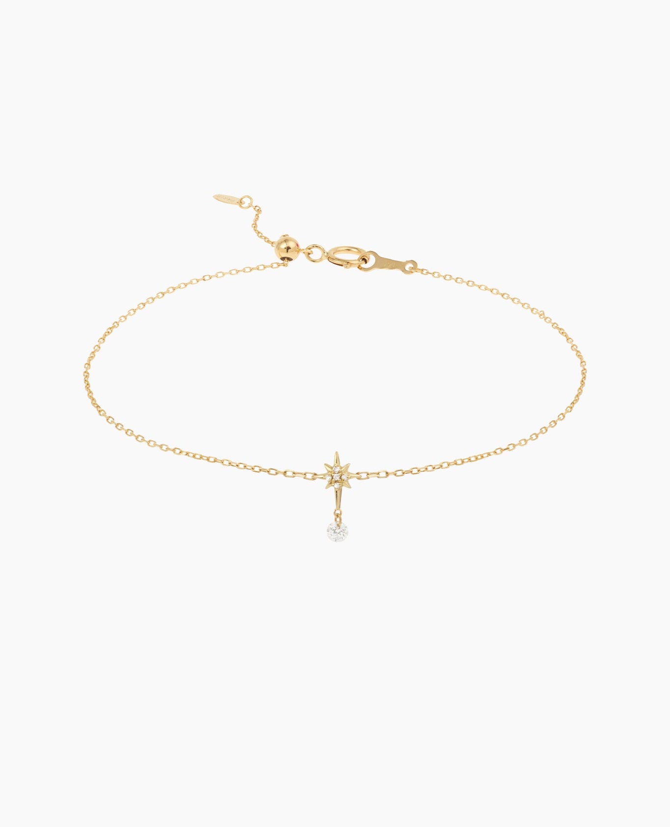 Bracelet Séléné Etoile Polaire pavé un diamant Jaune