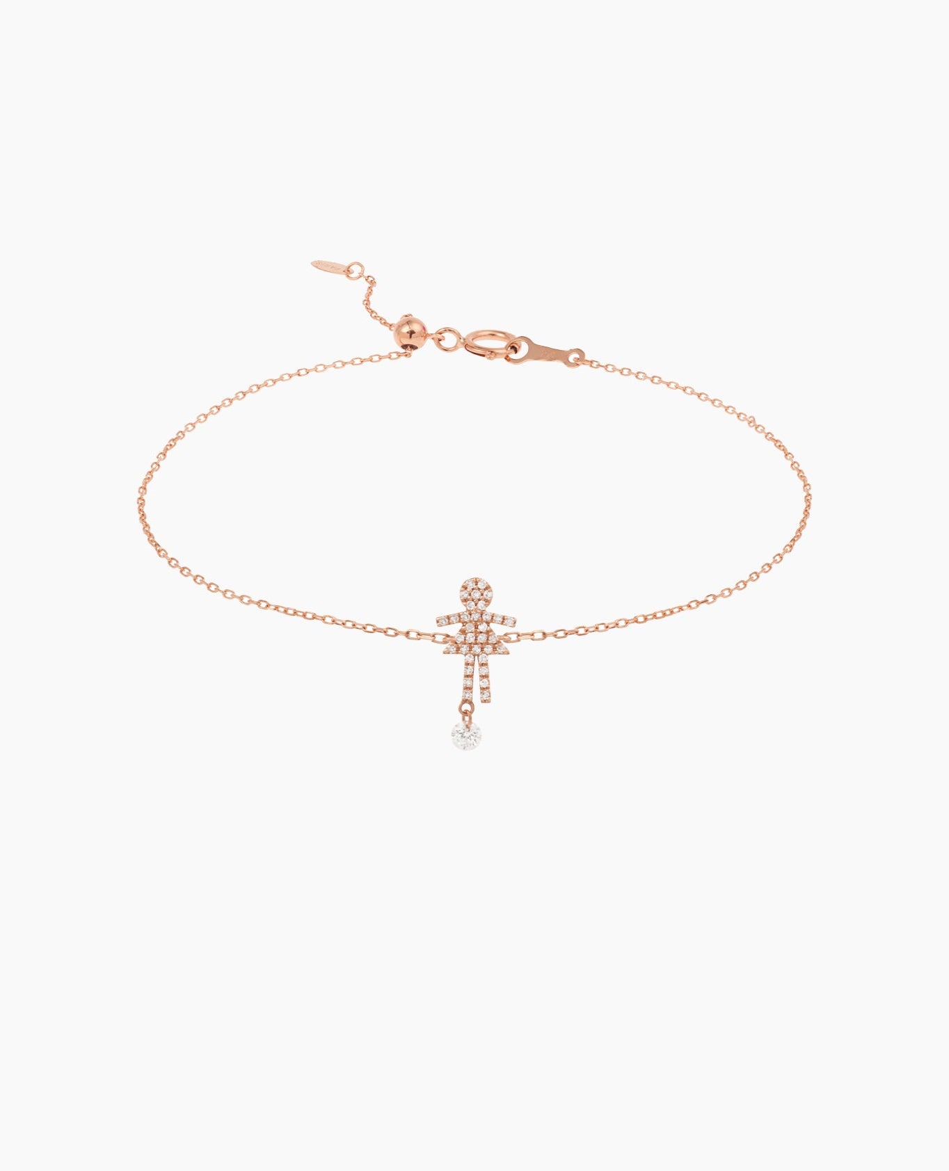 Bracelet Séléné Girl pavé diamant Rose