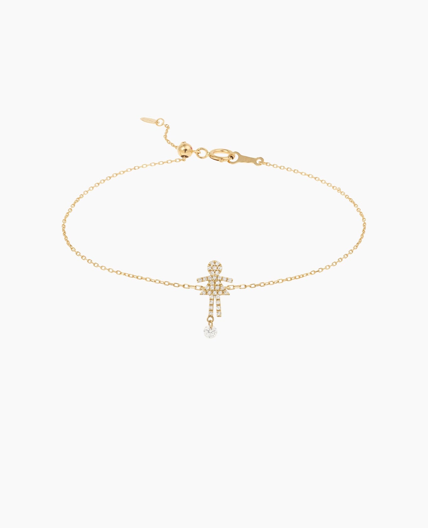 Bracelet Séléné Girl pavé diamant Jaune