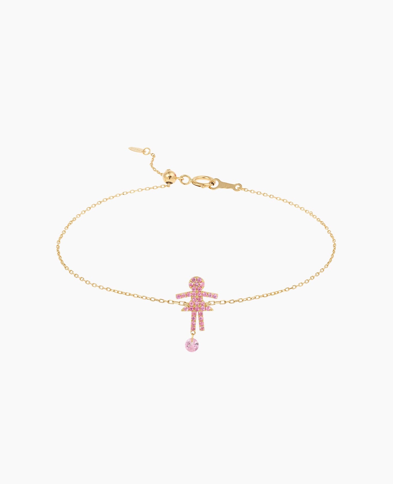 Bracelet Séléné Girl pavé Saphir rose