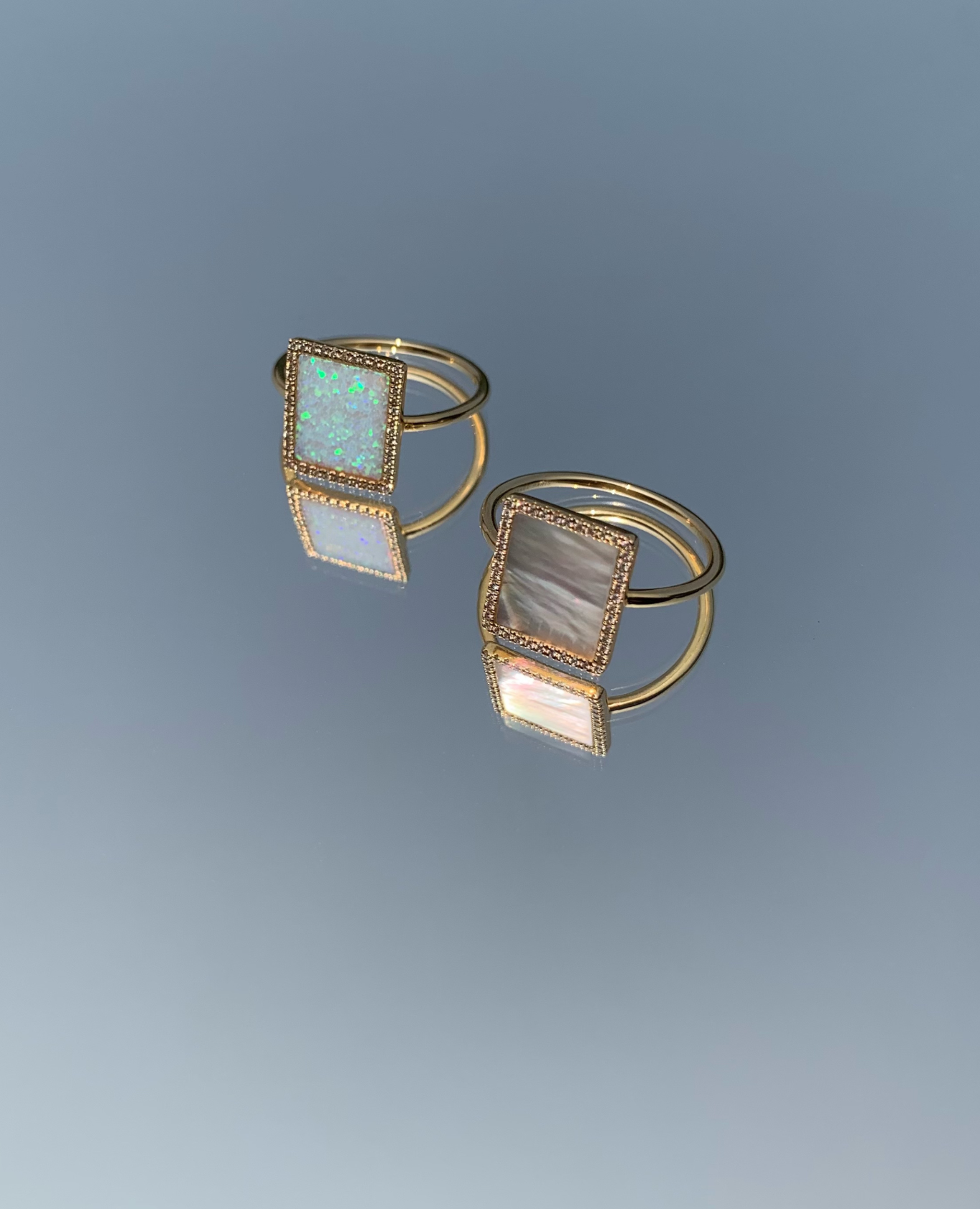 Bague Semi Precious Rectangle