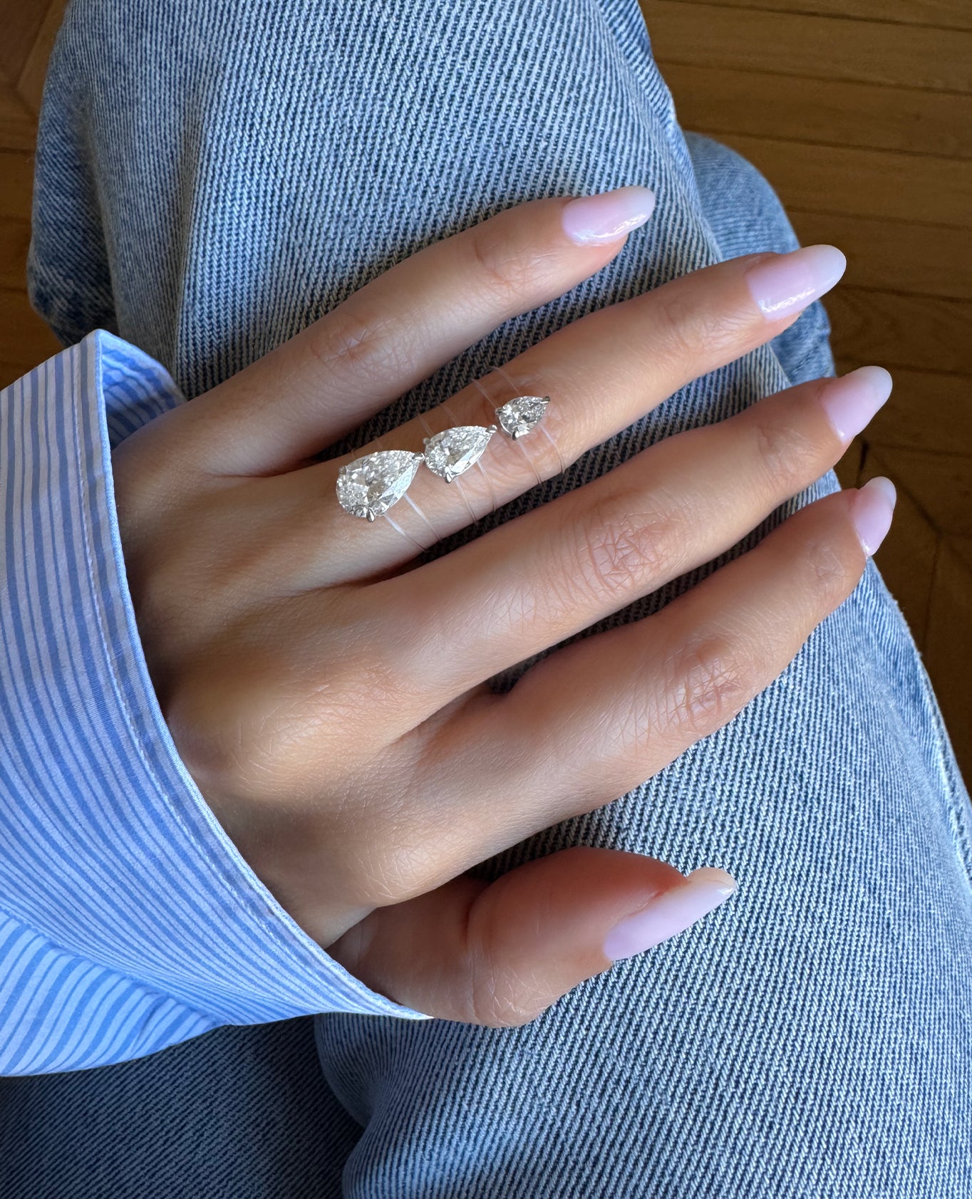 Floating Pear Ring