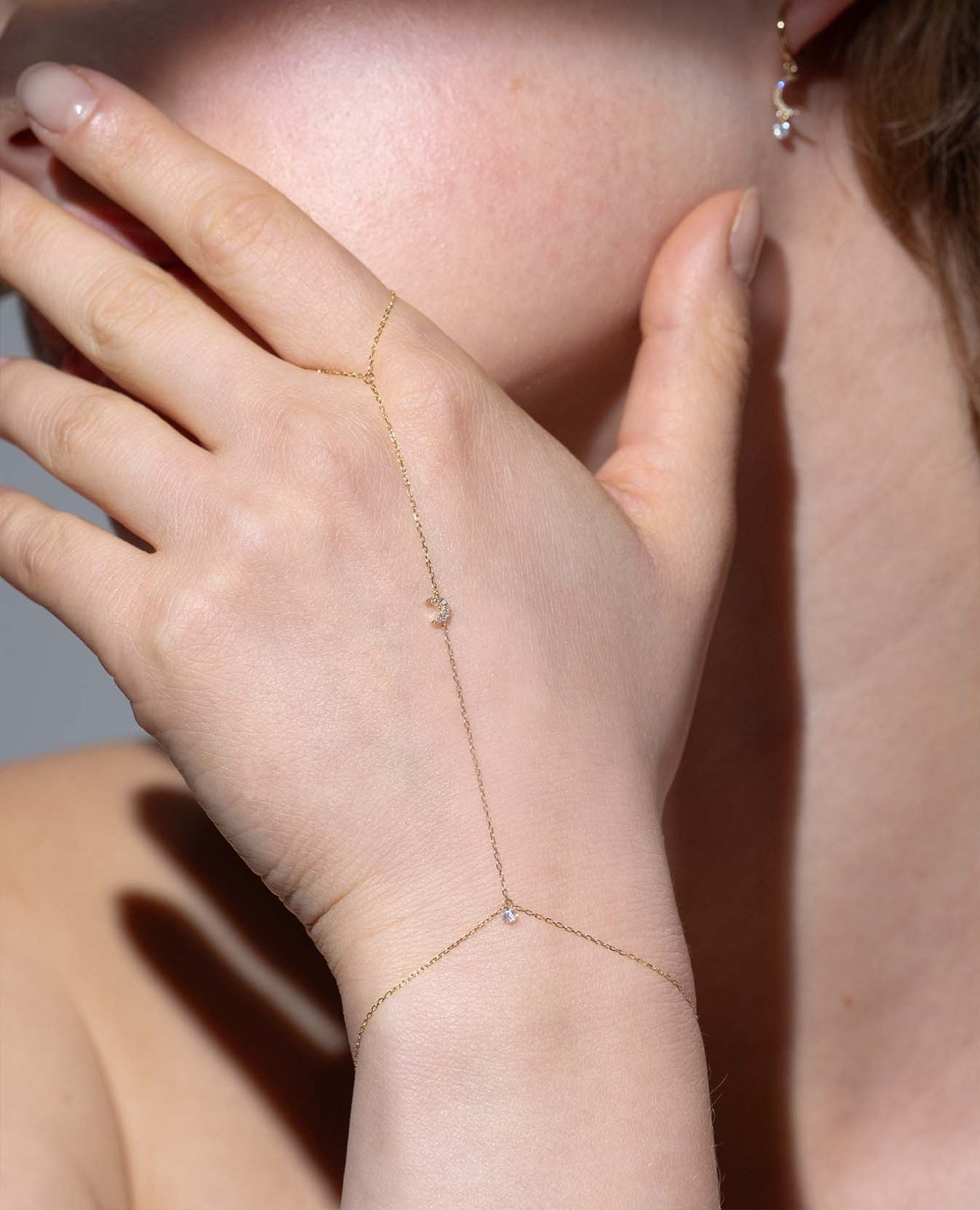 Selene Moon Hand Bracelet