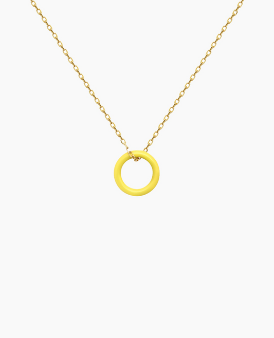 Collier Enamel cercle Jaune