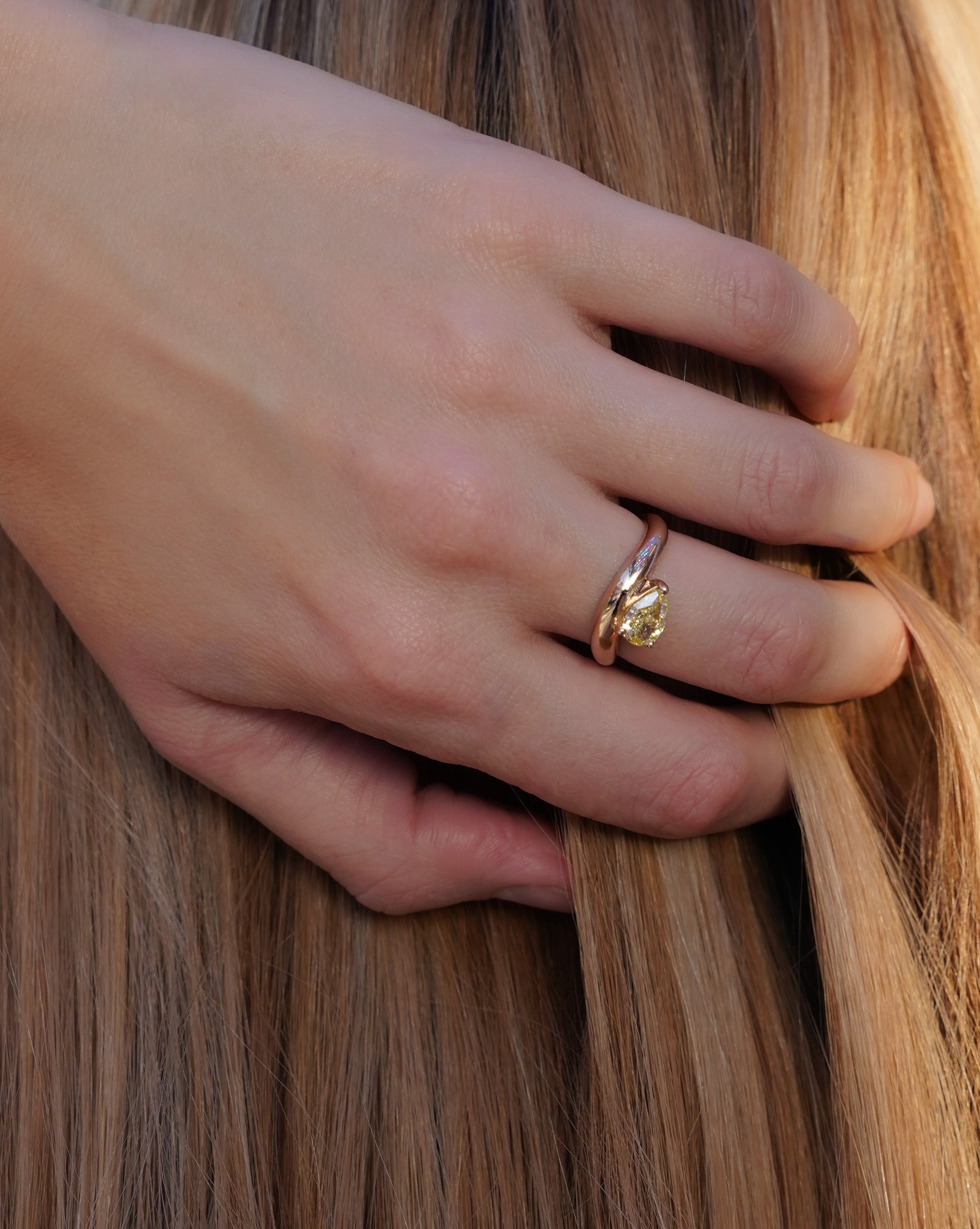 Bague Wave Diamant Jaune
