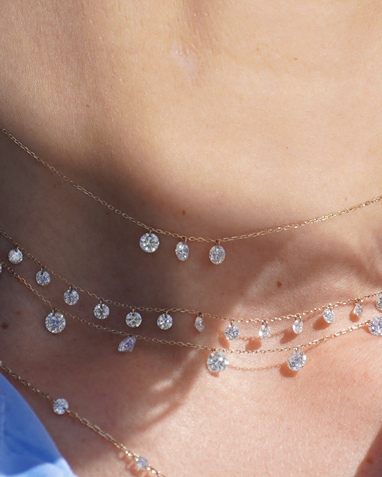 Danaé necklace with three diamonds