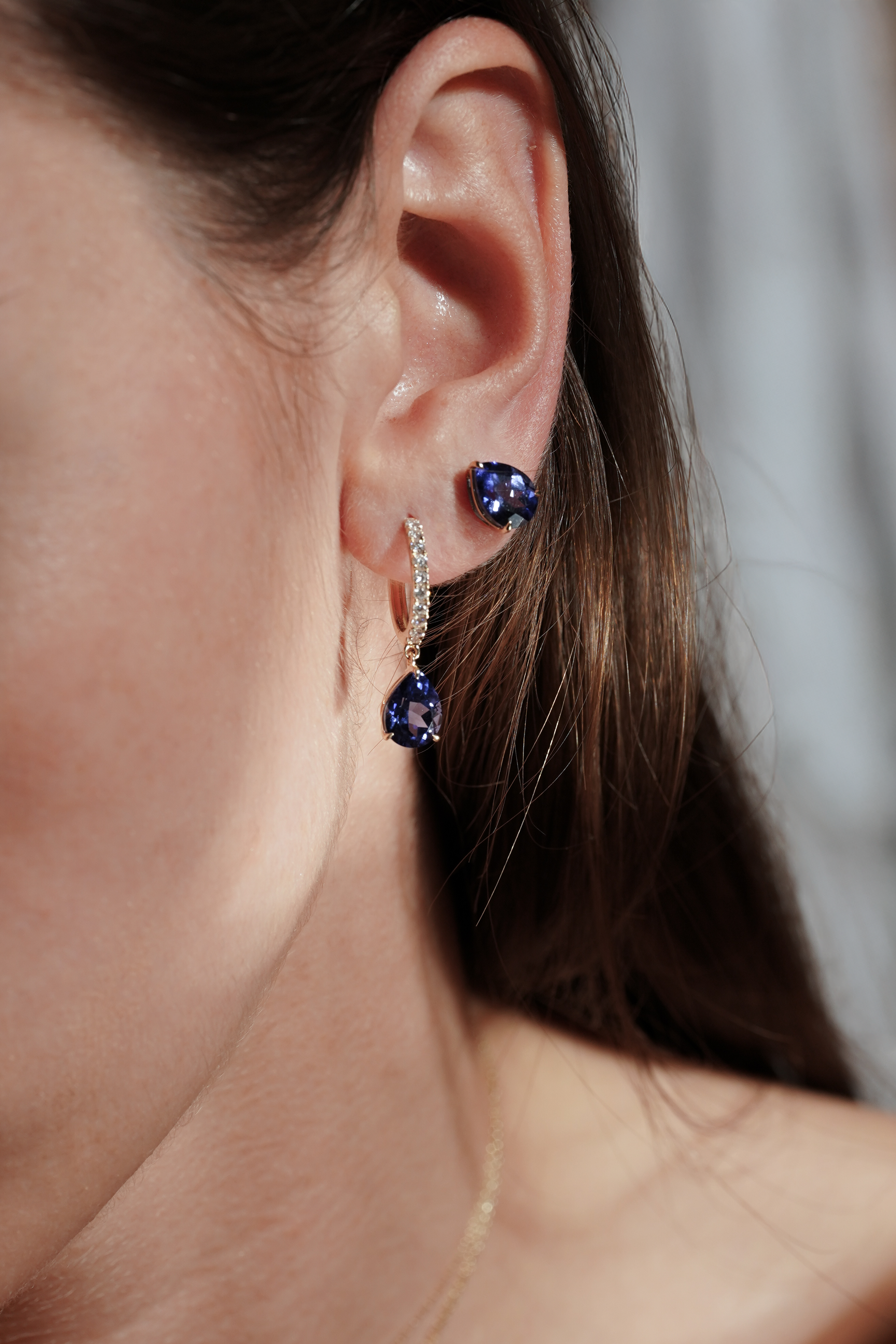 Mono Boucle Créole Iris Saphir