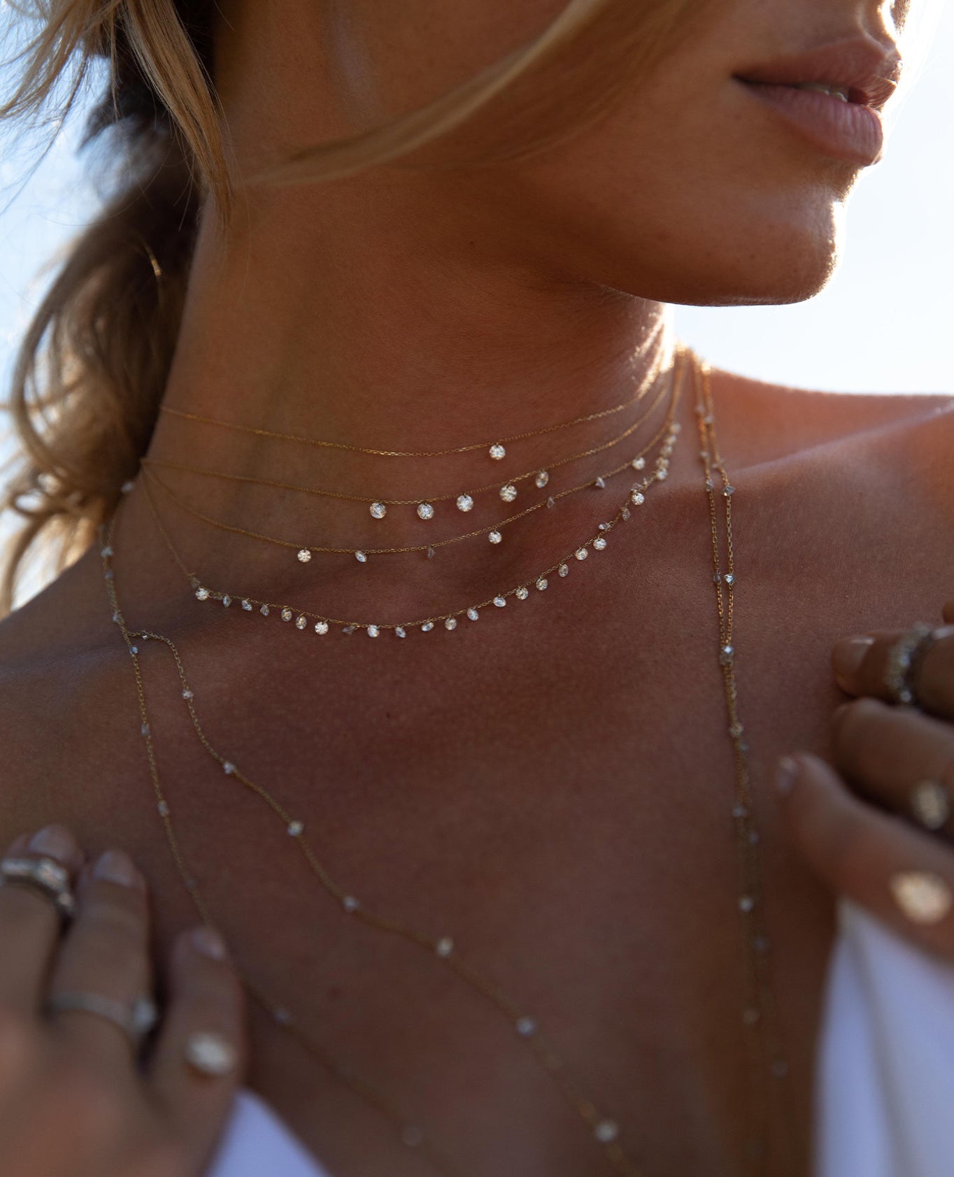 Collier Danaé en or blanc 18k avec diamant éthique – Bijou élégant et intemporel