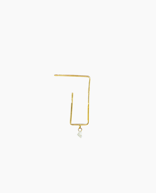 Boucle d'oreille Géo un diamant or Jaune