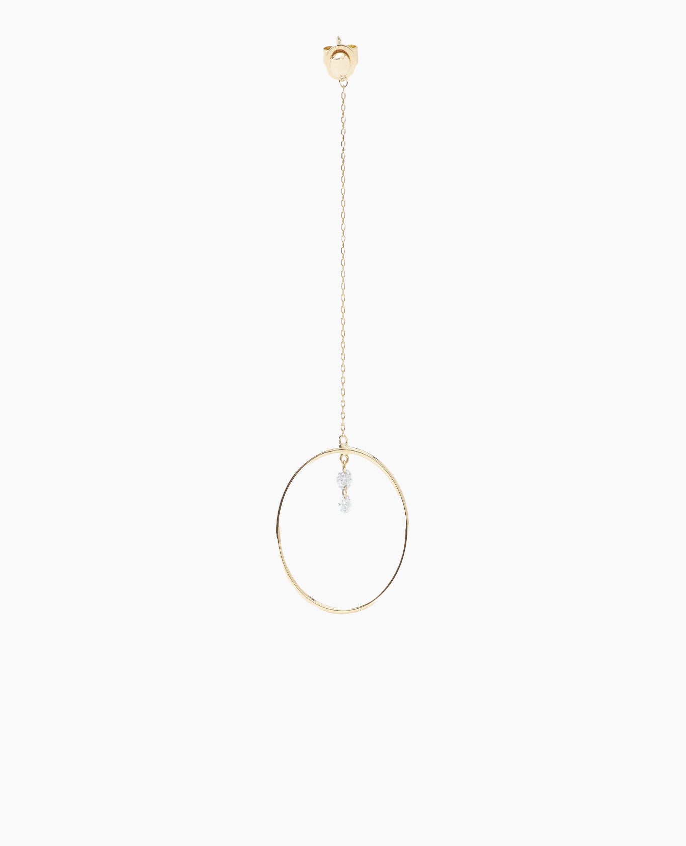 Mono boucle d'oreille Pendule S deux diamants