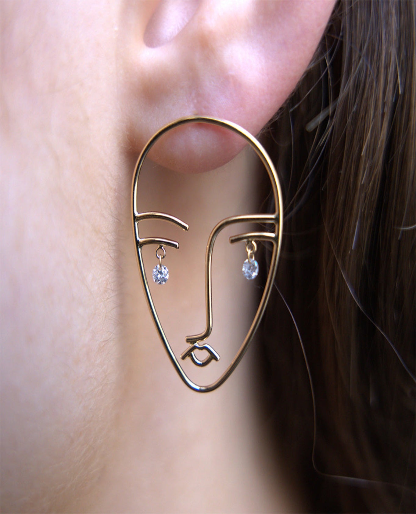 Boucle d'oreille Matisse deux diamants