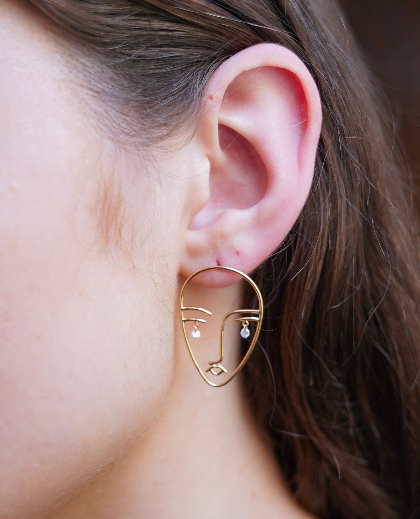 Boucle d'oreille Matisse deux diamants