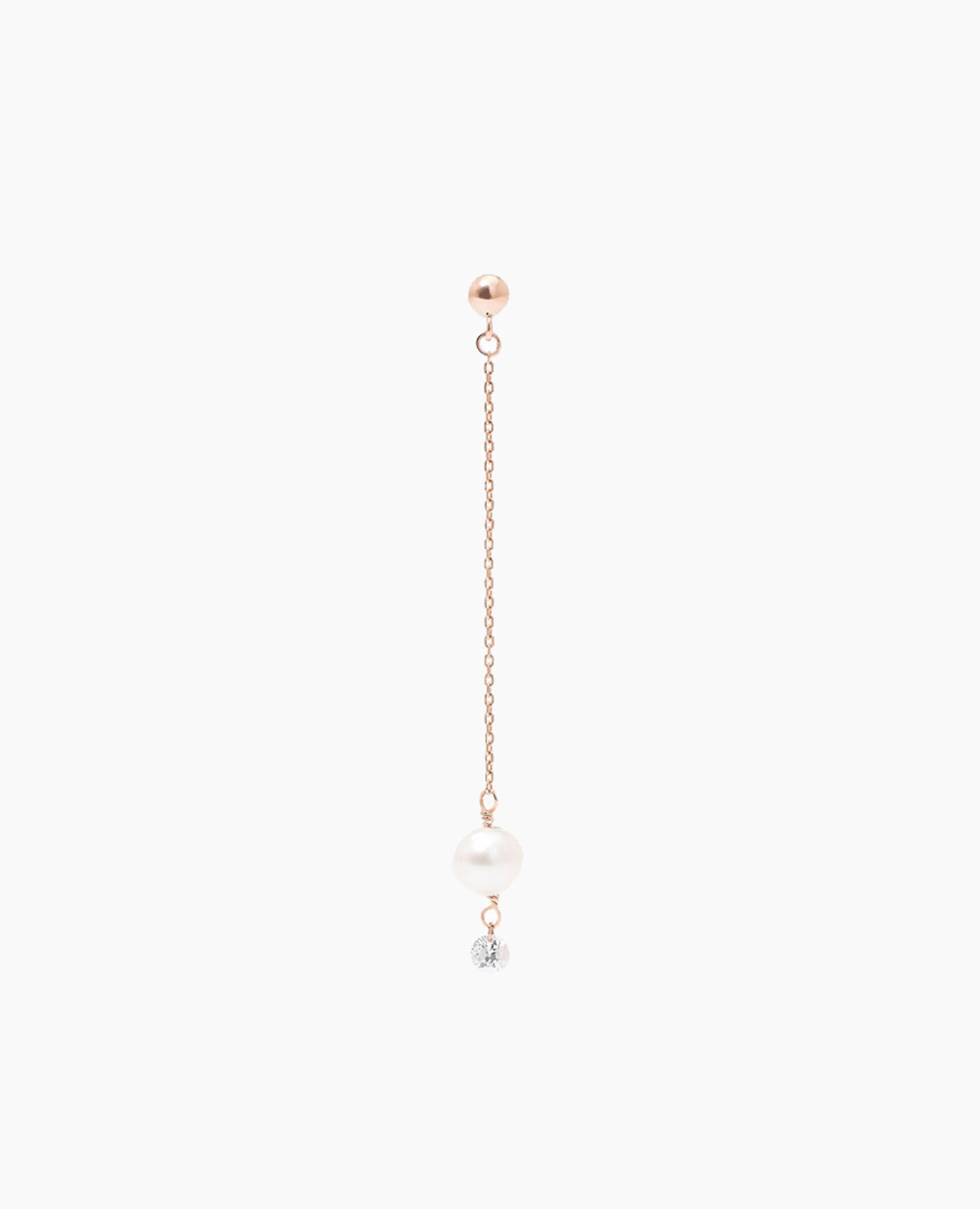Boucle d'oreille longue Perlée