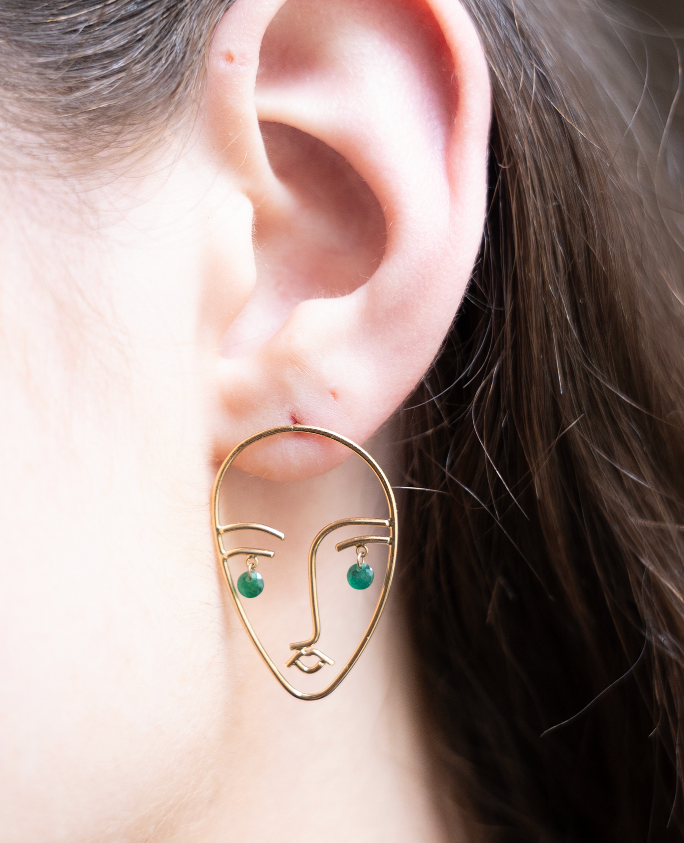 Boucle d'oreille Matisse Émeraude