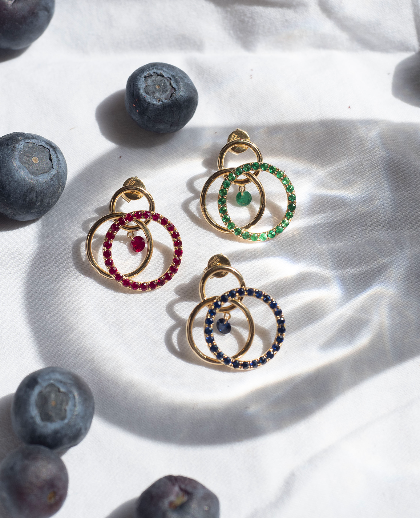 Boucle d'oreille Tourbillon Émeraude