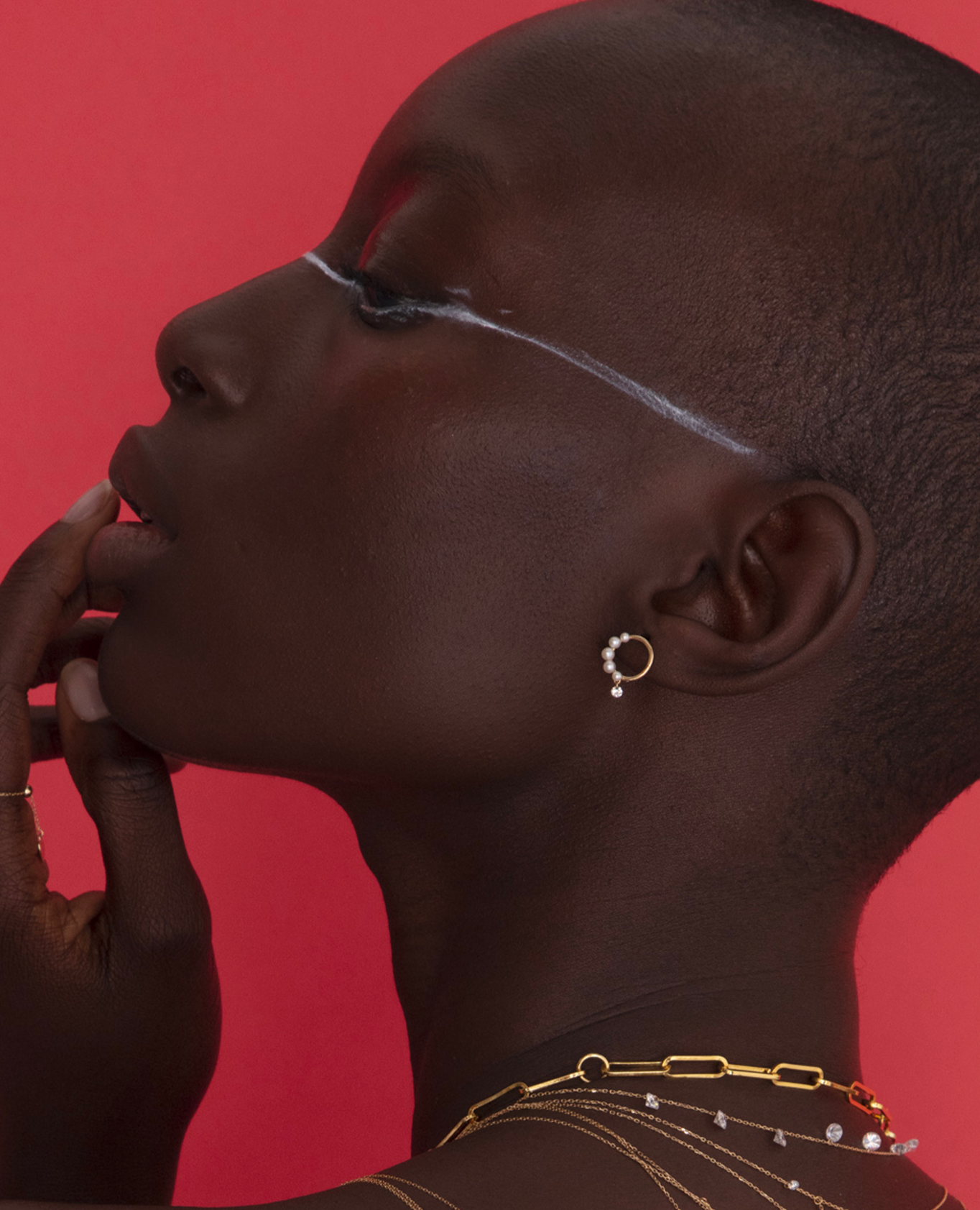 Boucle d'oreille Aphrodite Demi perlée