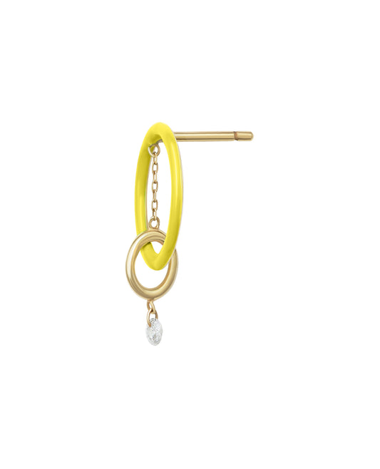 Boucles d'oreilles Enamel Orbite Jaune