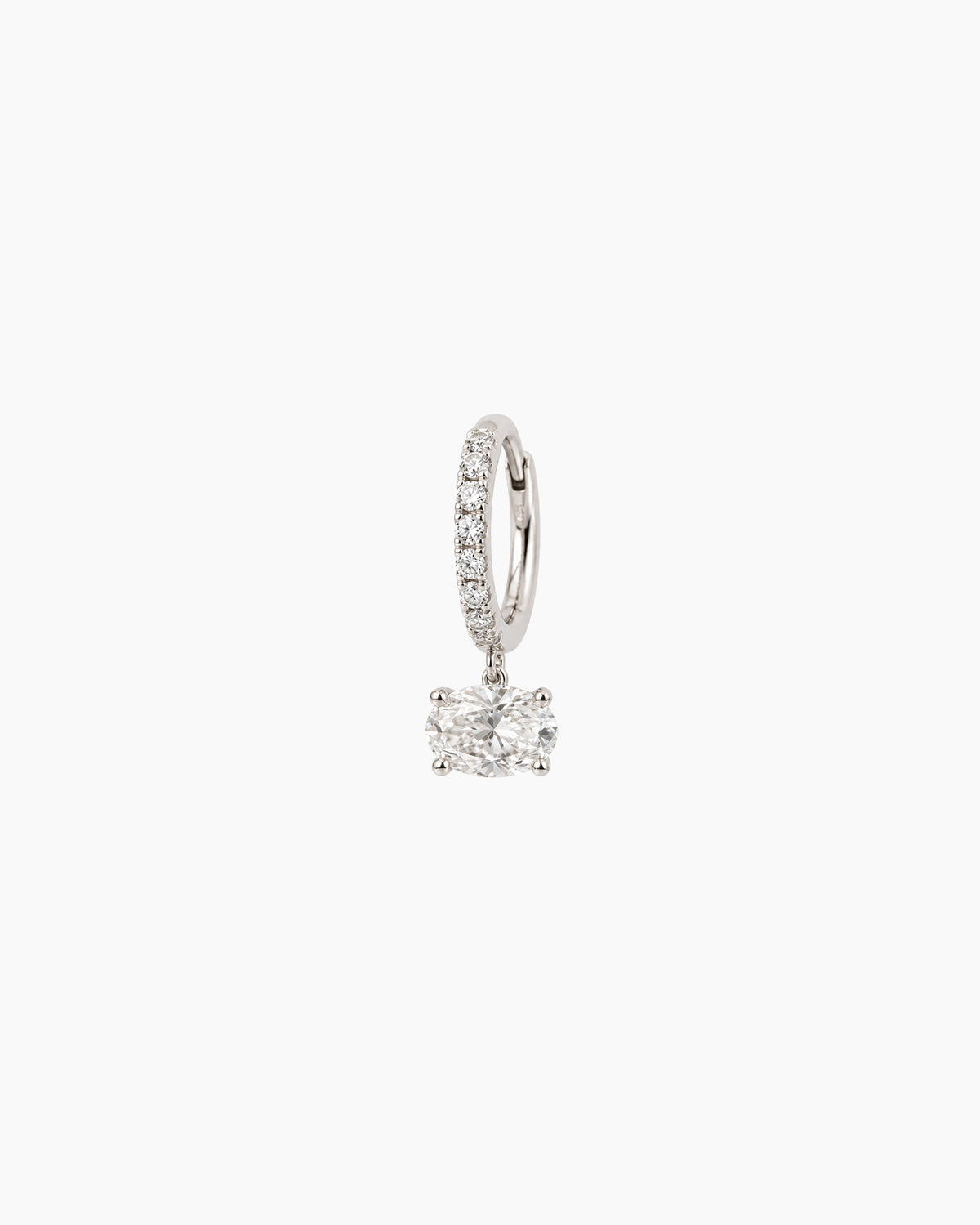 Mono Boucle Créole Ovale pavé