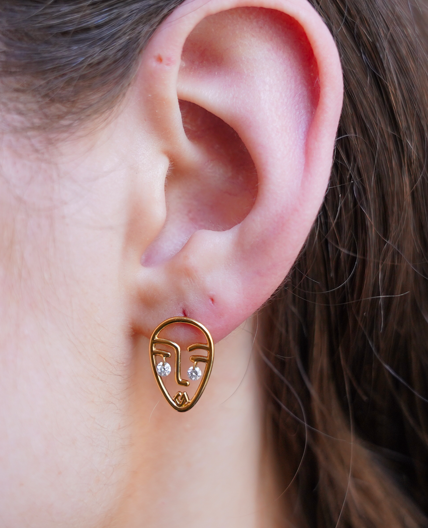 Boucle d'oreille Matisse deux diamants