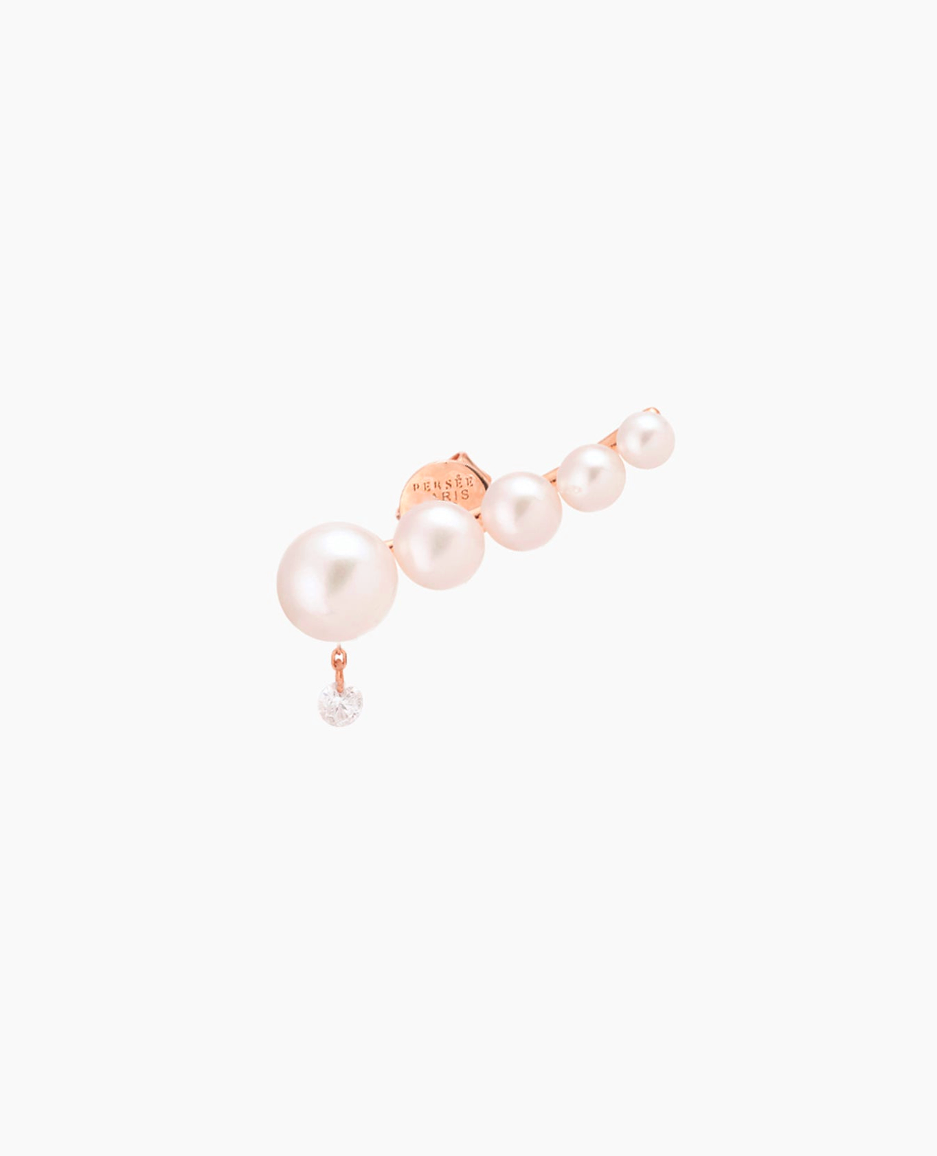 Mono Boucle d'oreille Aphrodite cinq perles un diamant